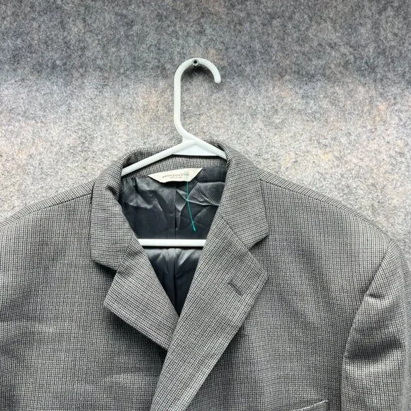 Pronto Uomo Blazer Men 48R Gray Sports Jacket Coat Wool Casual Houndstooth